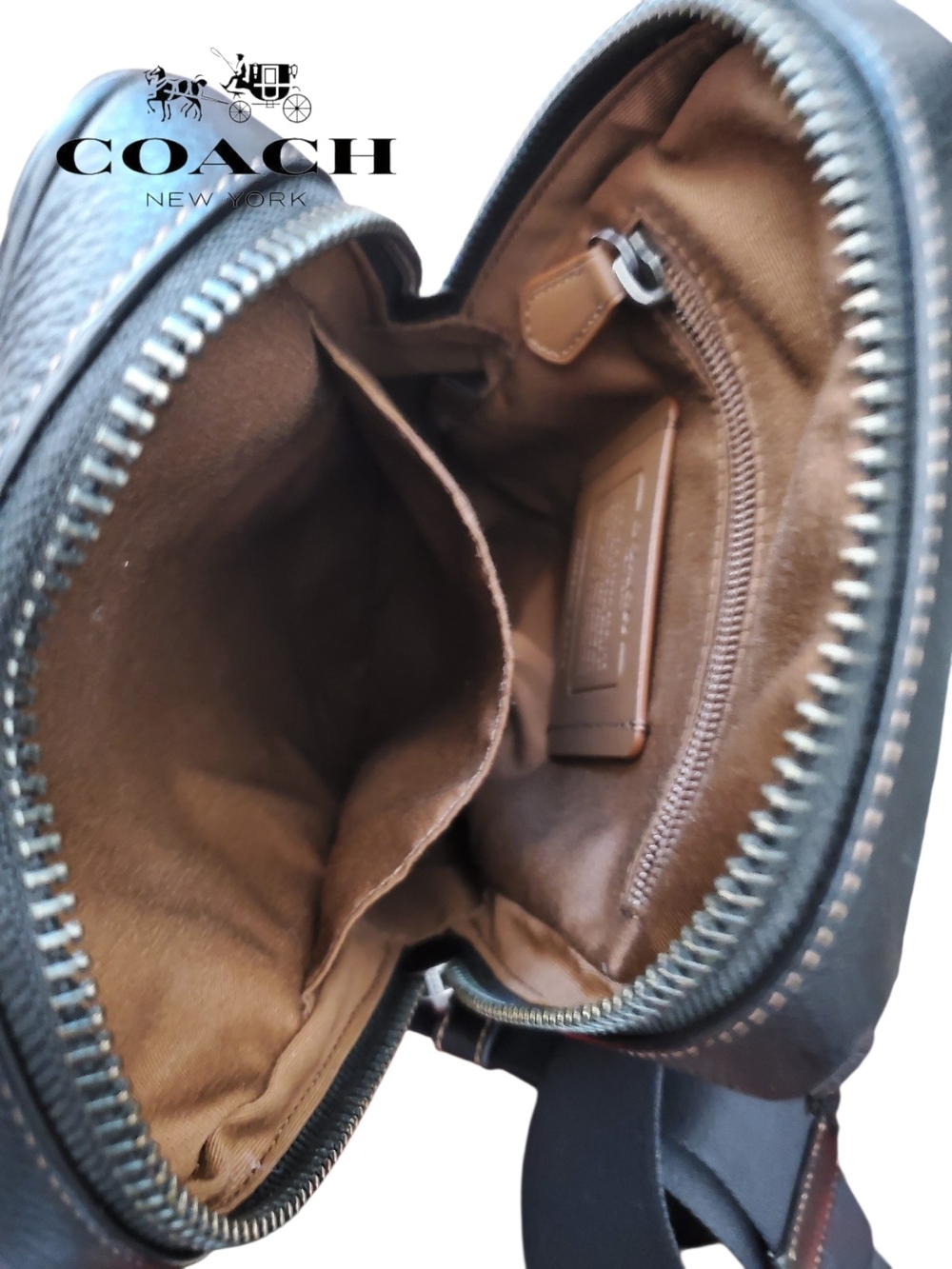 Coach Sullivan Pack Blocked Signature Canvas Sling Bag Charcoal C9865 - Picture 6 of 14